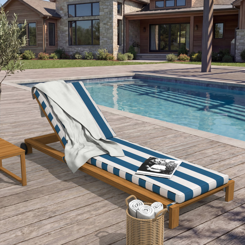 Sunbrella® Outdoor Chaise Cushion, 21" W x 78" D, Sunbrella® Cabana Regatta