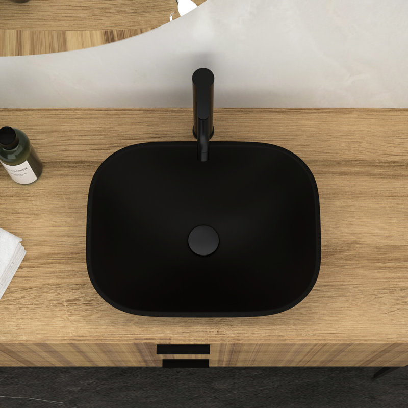 Artistic Tempered Glass Vessel Bathroom Sink With Matte Black Faucet And Efficient Pop-Up Drain - Maximizes Space Basin Sealed Prevents Water Leakage