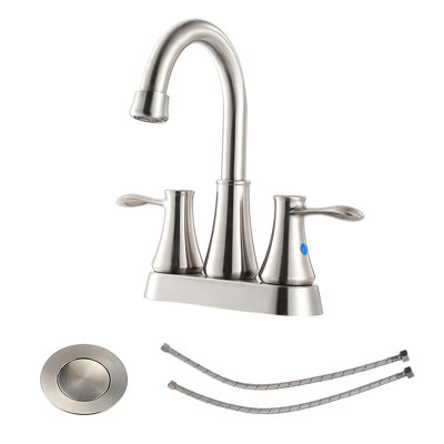 Robinet pour salle de bain à poignée double 4 po avec drain escamotable Topcraft