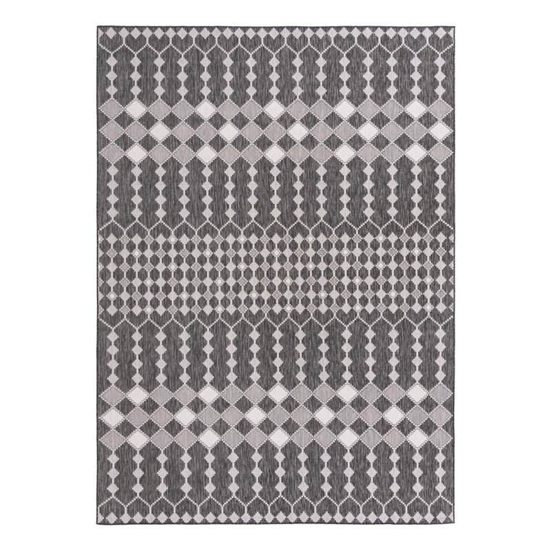 Charcoal Traliccio Indoor/Outdoor Trellis Rug, Rectangle 10' x 14'