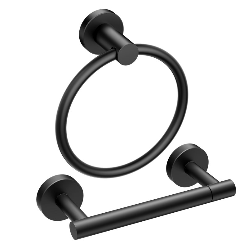Ensemble de quincaillerie de salle de bain 2 pièces Celestine, Noir mat