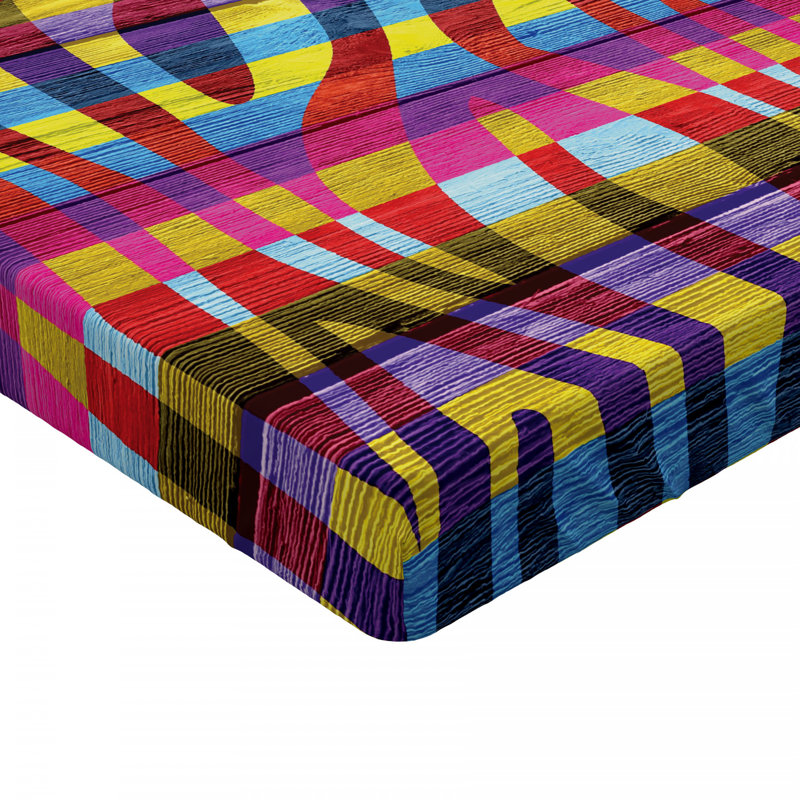 Microfiber Abstract Fitted Sheet, Full/Double Fitted Sheet, Pink