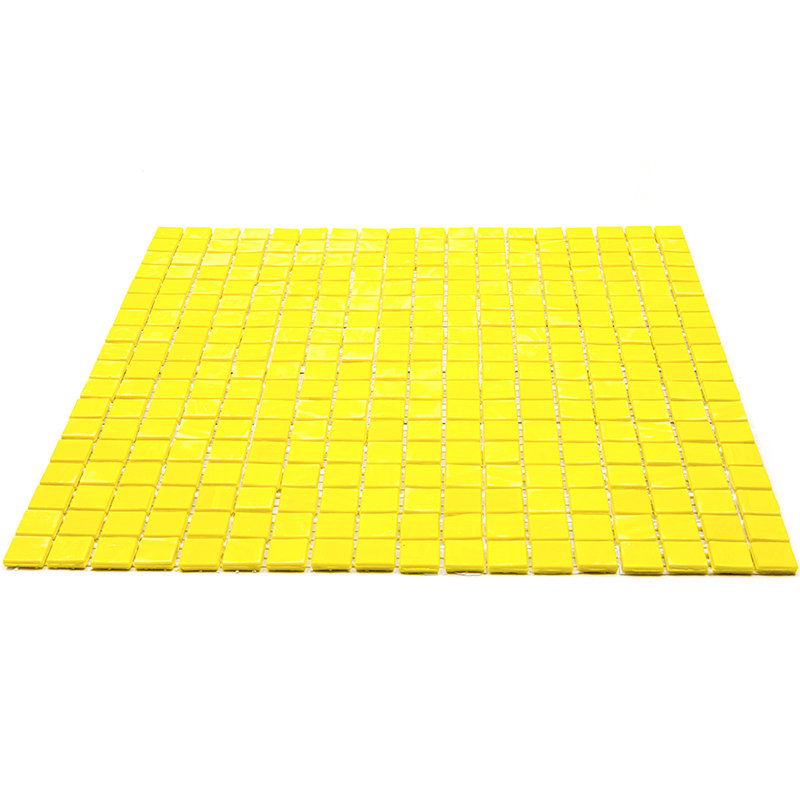 Skosh 0.6" x 0.6" Glass Grid Mosaic Wall & Floor Tile, Yellow
