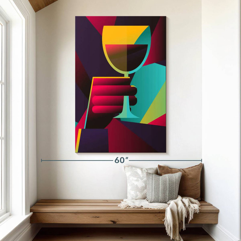 Yarlin Geometric Wine, 51" H x 34" W