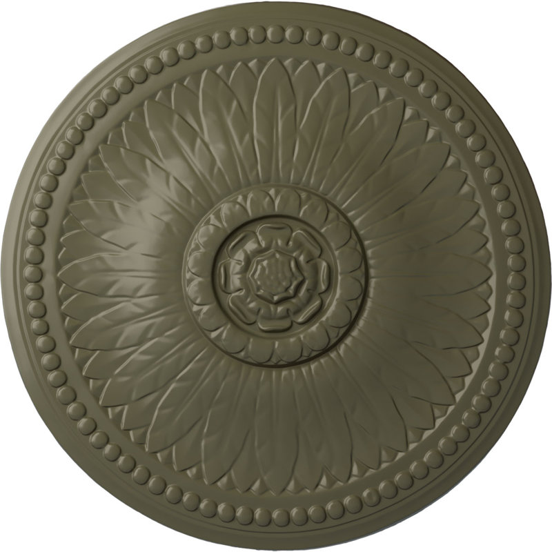 Endurathane Antioch Ceiling Medallion, 18"OD x 3 1/2"ID x 1 3/8"P (Fits Canopies up to 3 1/2"), Hand-Painted Americana Crackle Finish