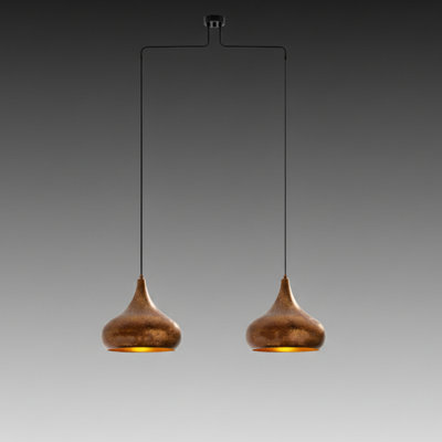 Luminaire suspendu pour îlot de cuisine 2 lumières à hauteur réglable Orb