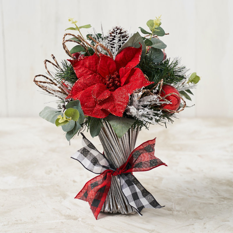 Centre de table poinsettia debout