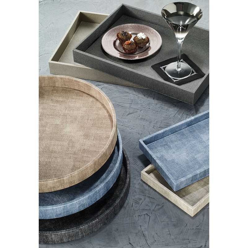 Luster Vinyl Decorative Tray, Ice Blue