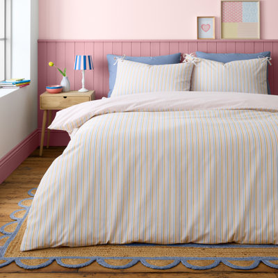 Brighton Stripe Bow Trim Duvet Cover Set