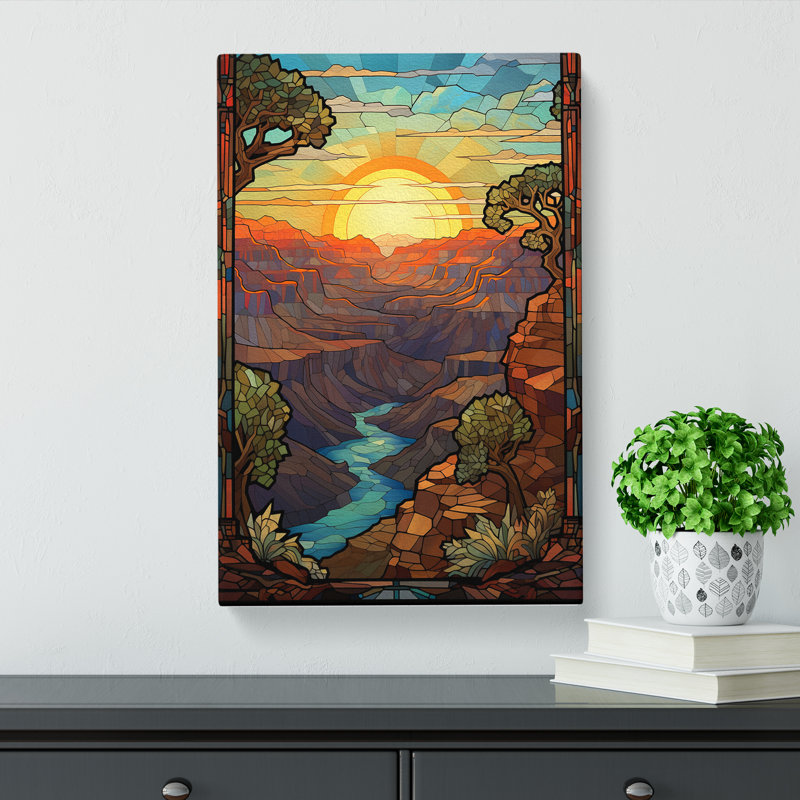 Grand Canyon Nouveau - Print on Canvas, 60cm H x 40cm W x 3cm D