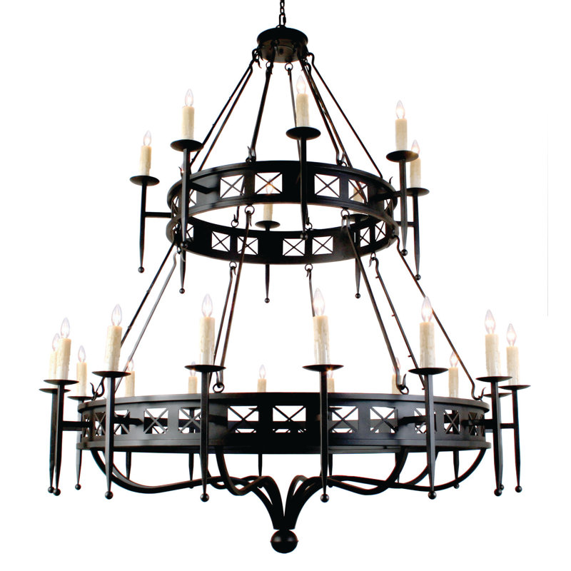 Lustre 24 lumières à deux niveaux 72 "de large Gina