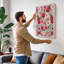 Crimson Carnation Bloom Botanical - Wrapped Canvas-1794650062-1794650060