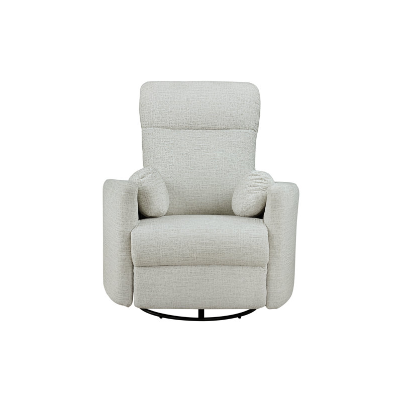 Fauteuil inclinable et pivotant, chenille beige, Beige Fabric