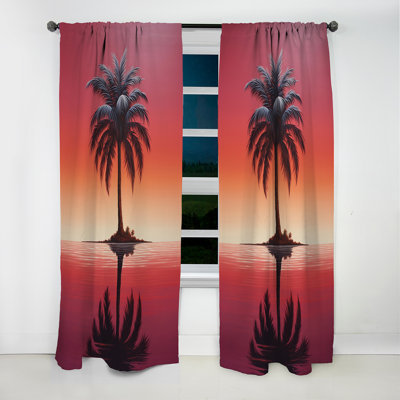 Brodi - rideau palmiers - rideau occultant floral en velours - 1 panneau