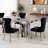  Cavira 5-Piece Modern Dining Set, Faux Marble Dining Table With Four Chairs, Black-914889165-914889164