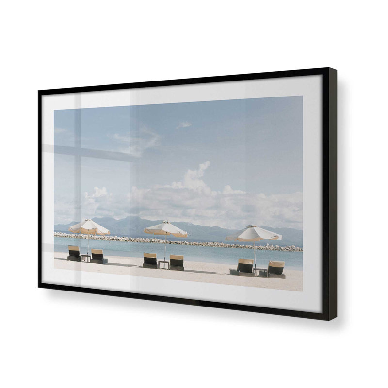 Imprimé sérénité ensoleillé, H 13 po x l 17 po x P 1,25 po, Cadre noir satiné
