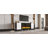 High Gloss White MDF Entertainment Center with 34.2" Electric Fireplace, 2 Cabinets, Media Console for TVs up to 78"-509813173