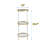 D16x39.5" 3-tier Luxury White And Gold Side Table