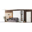 Lit double avec tablettes - Blanc, option de mobilier de chambre polyvalent et optimisez votre agencement-1736521878