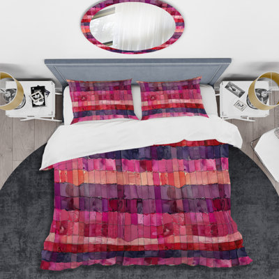 Ensemble de housse de couette transitionnel rose et mauve Glam I