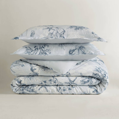 Luxury 3-piece Cotton Sateen Bedding Sets, Botanical Design For Queen/full