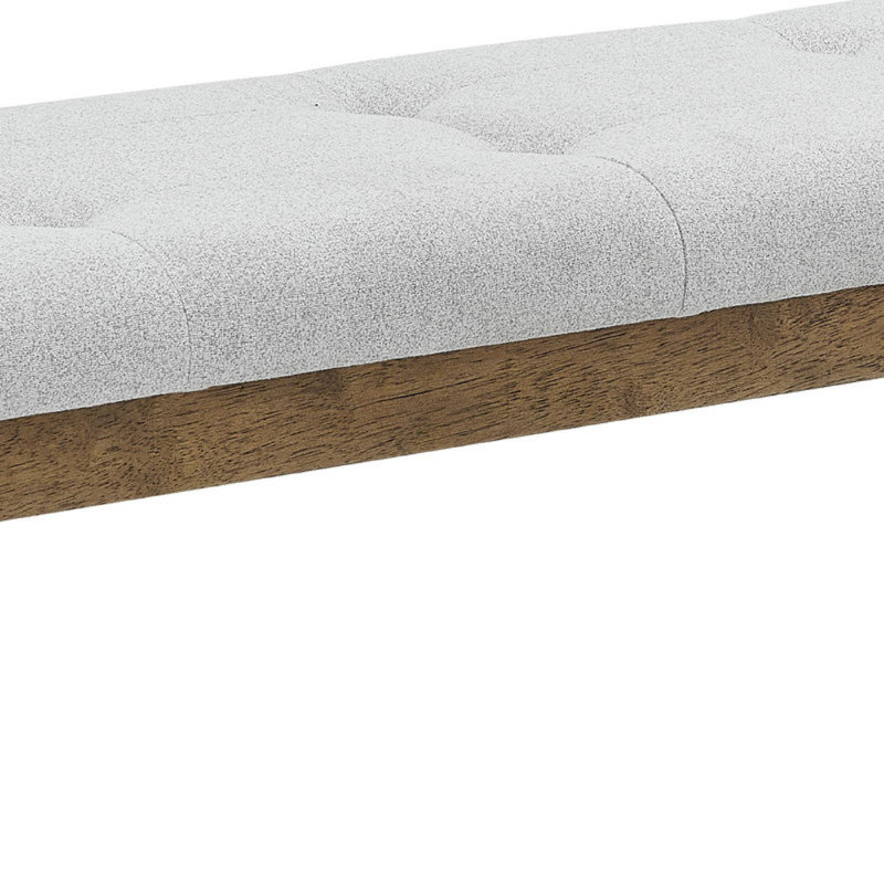 Banc de salle à manger Meny, siège capitonné gris clair, brun chêne noyer 48 po