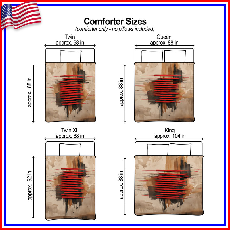 Red Abstract Brushstrokes Comforter, Twin Extra Long