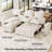 Luna Large Chenille U-Shaped Stoarge Sofa Convertible Oversized Pull Out Bed Sleeper Livingroom Couch With Ottoman-423700797