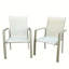 Ensemble de 2 chaises de jardin pour l'extérieur, jardin, bord de piscine, structure de couleur noire-596787475