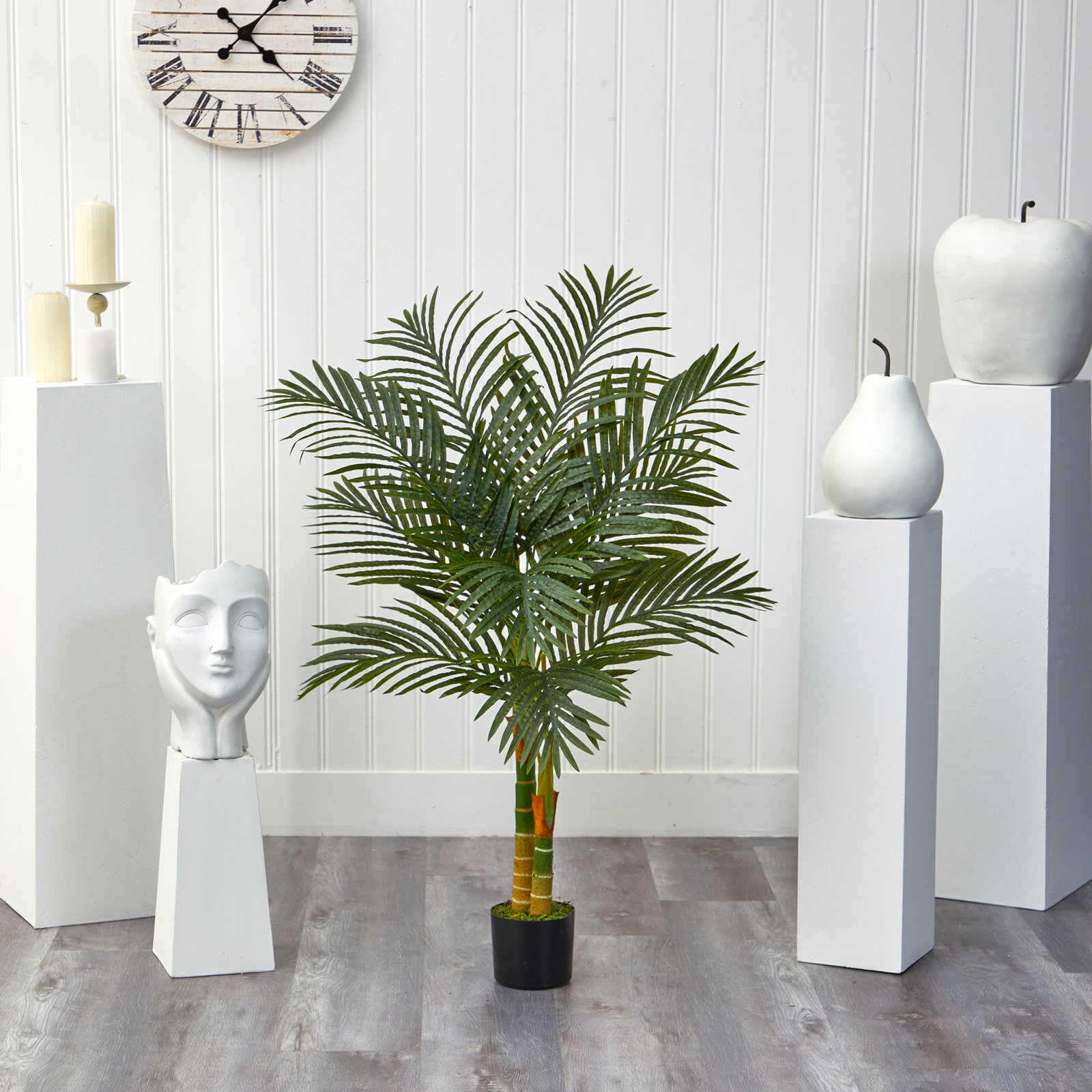 Palm Tree in Planter, 48" H x 16" W x 16" D