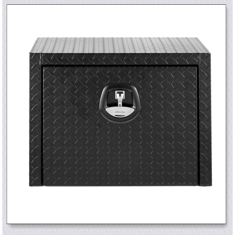 Boîte à outils 24 pouces robuste en aluminium imperméable pour dessous de caisse avec plaque en diamant, idéale pour un rangement sûr et organisé