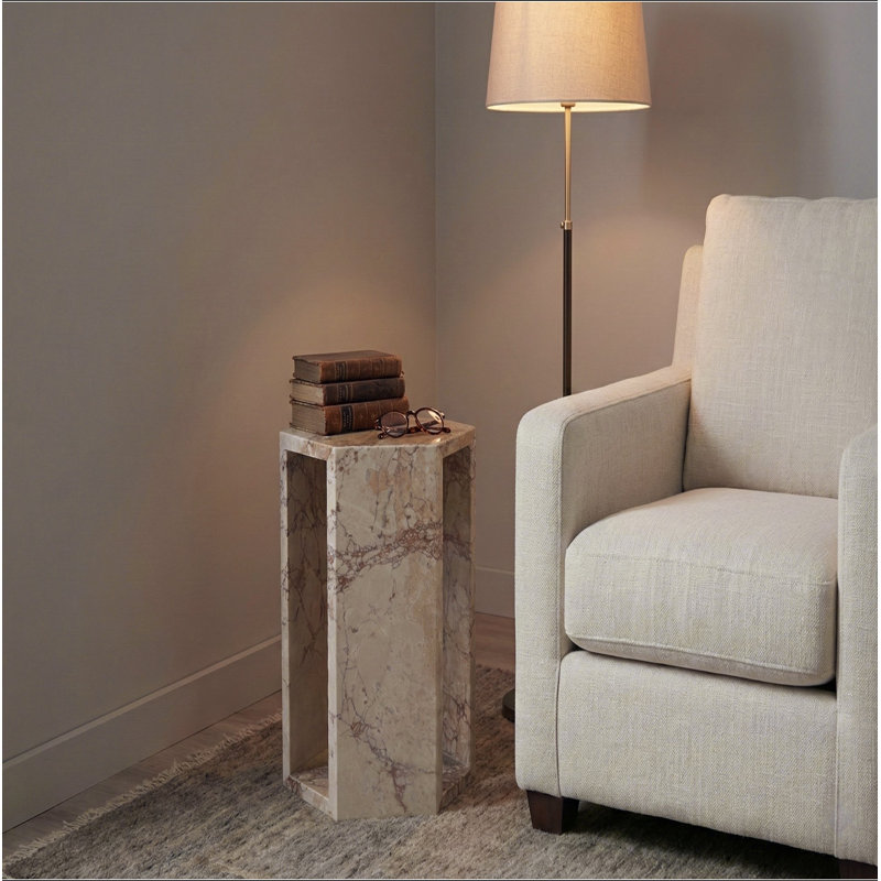 Table d'appoint luxueuse en marbre rose naturel Luxury