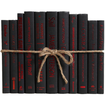 Decorative Books - Onyx & Red Book Bundle - 1 Foot of Black Books