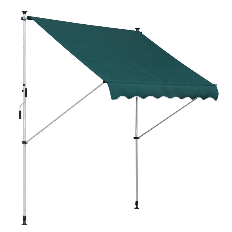 Auvent de terrasse rétractable manuel l 79,2 "x P 60" en vert