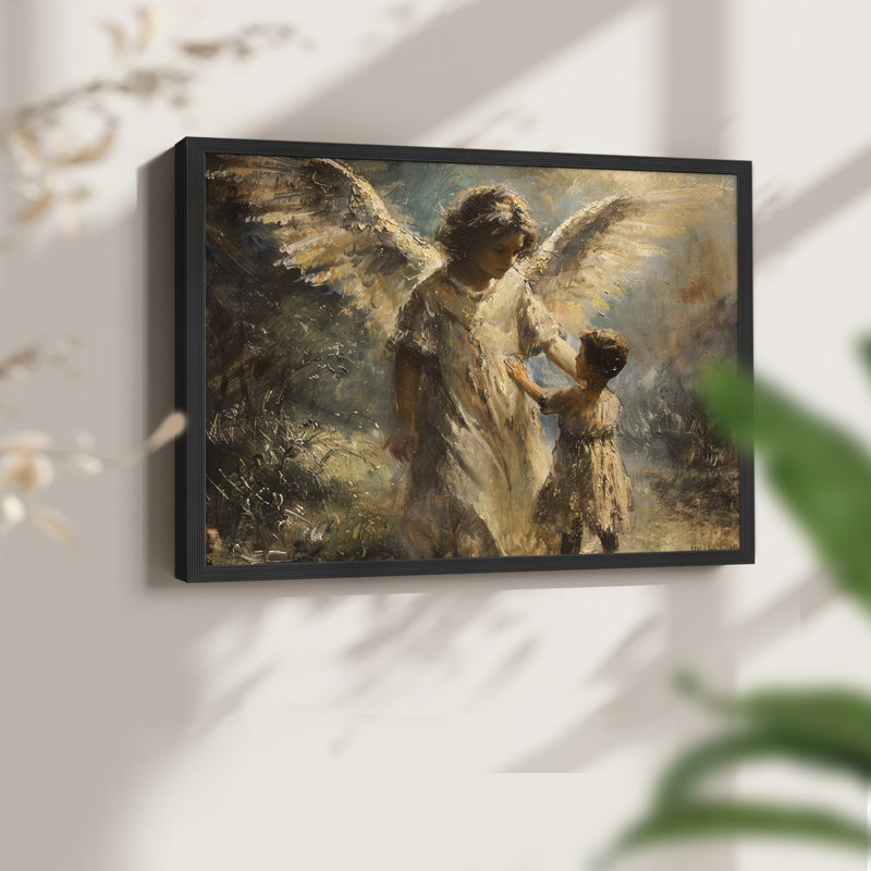 Angels From Above-XCIX - Impression encadrée - Restickable, H 22 po x l 28 po, Noir, noir, noir, noir