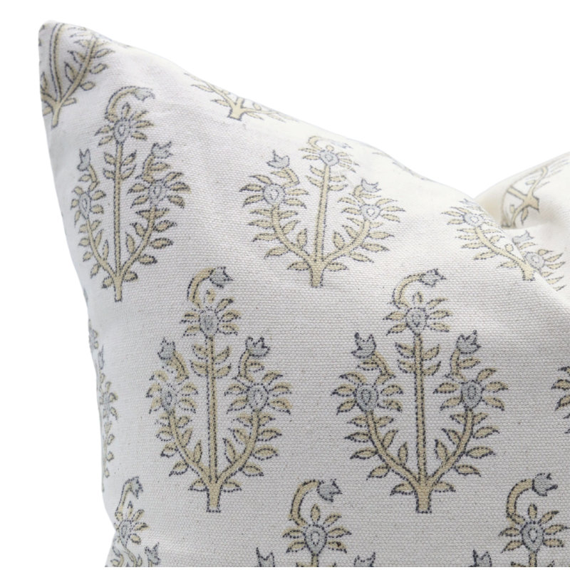 Housse de coussin réversible en coton Floral, Carré, H 20 po x l 20 po