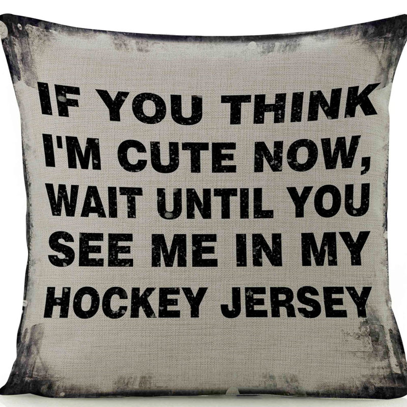  Hockey Jersey Indoor/Outdoor Linen Throw Pillow