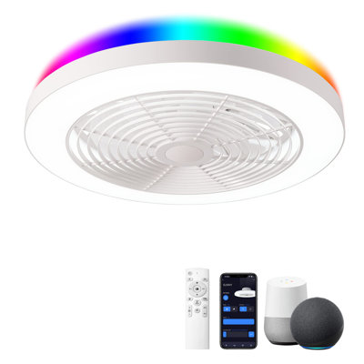 Ventilateur de plafond standard à DEL 20,5 po avec télécommande et ensemble d'éclairage inclus Sandee