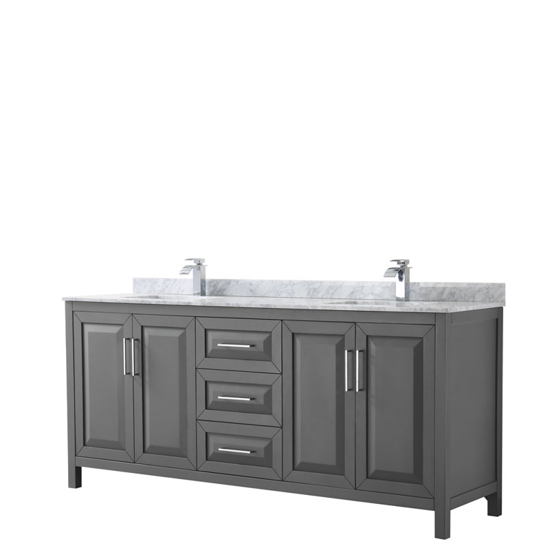 Daria 80'' W Double Vanity, Dark Espresso, Polished Chrome