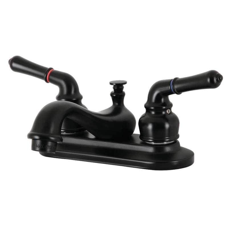 Robinet pour salle de bain avec ensemble de drain central à Restoration, Noir mat