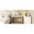 Classic Wood Vanity Desk With Flip Mirror, 3-In-1 Dressing Table With 2 Drawers And Storage Space For Bedroom, Champagne-2031551554