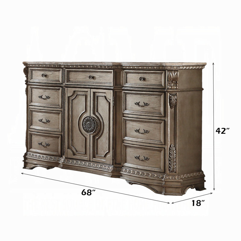 Commode Northville avec plateau en marbre