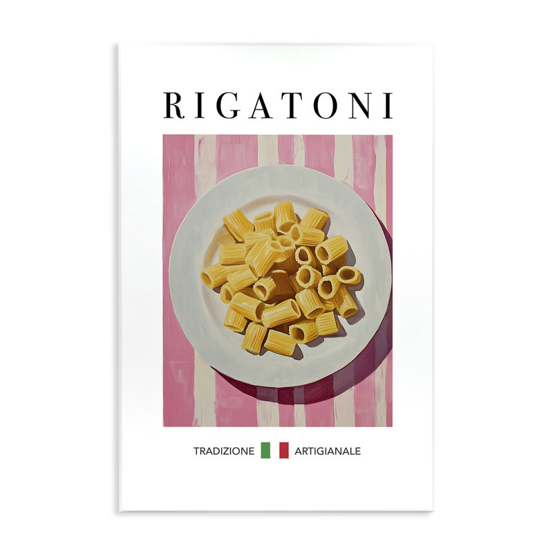 Plaque murale traditionnelle de pâtes Rigatoni, design par Andreas Magnusson, H 15 po x l 10 po