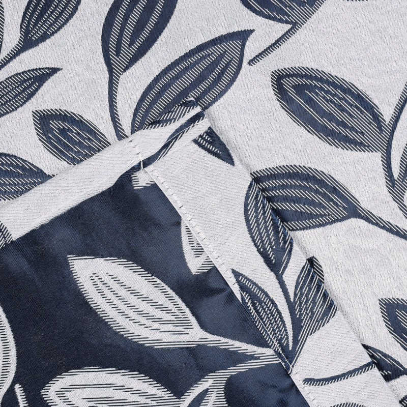  Rideaux obscurcissant et occultant 100% polyester, Blanc / Bleu marine, L 36 po x L 84 po