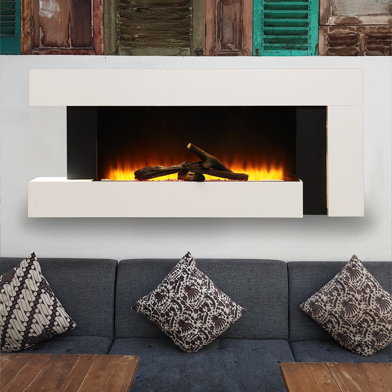Latitude Run 132cm W Electric Fireplace with 5120 BTU