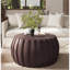 Table basse rectangulaire avec surface résistante à l'eau, faux béton brun chaud, 35,43 pouces de large, pour le salon ou le patio