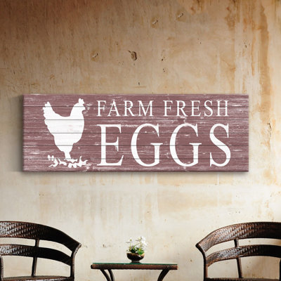 « Oeufs fresh »-sans cadre, art textuel sur bois