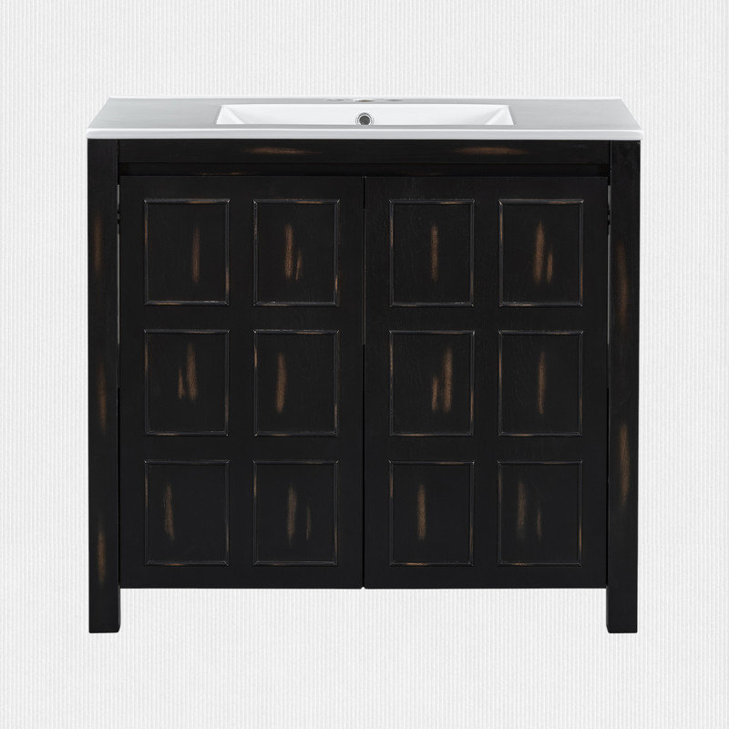 Meuble-lavabo 36 po avec lavabo et tablette réglable, Espresso