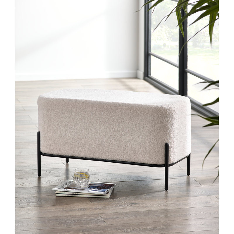 Winona 82cm Wide Rectangle Footstool Ottoman, White