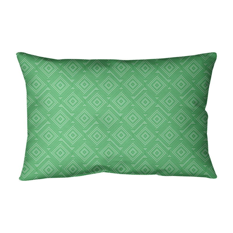 Housse de coussin rectangulaire en coton Katelyn Elizabeth Maze, Pas de bourre, Vert